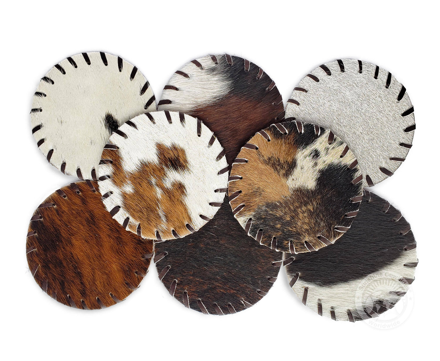 Cowhide Round Coasters