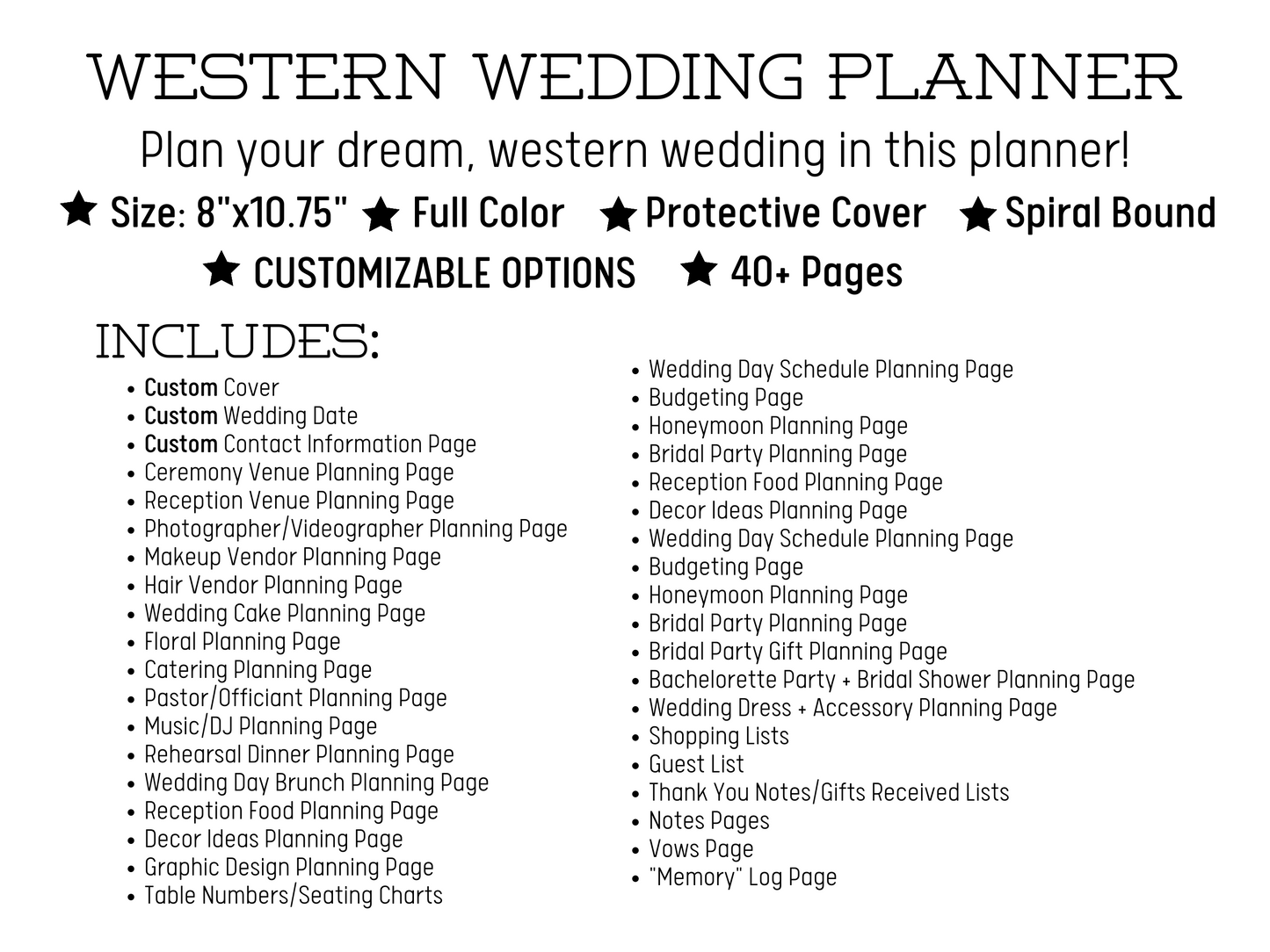 Western Wedding Planner