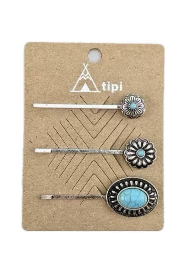 WESTERN TURQUOISE BOBBY PIN SET