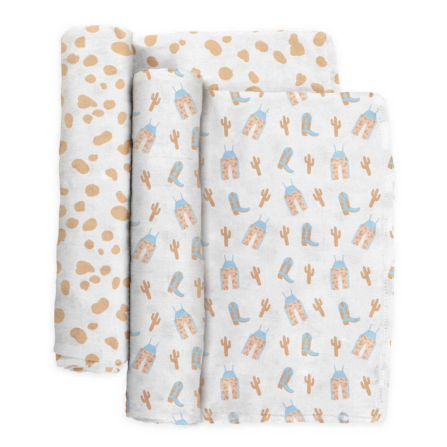 Swaddle Blanket Set | Howdy Partner Blue