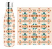 Cream Aztec Stainless Steel Water Bottle