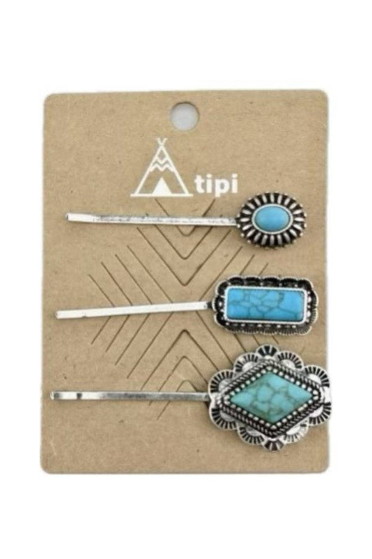 WESTERN TURQUOISE BOBBY PIN SET