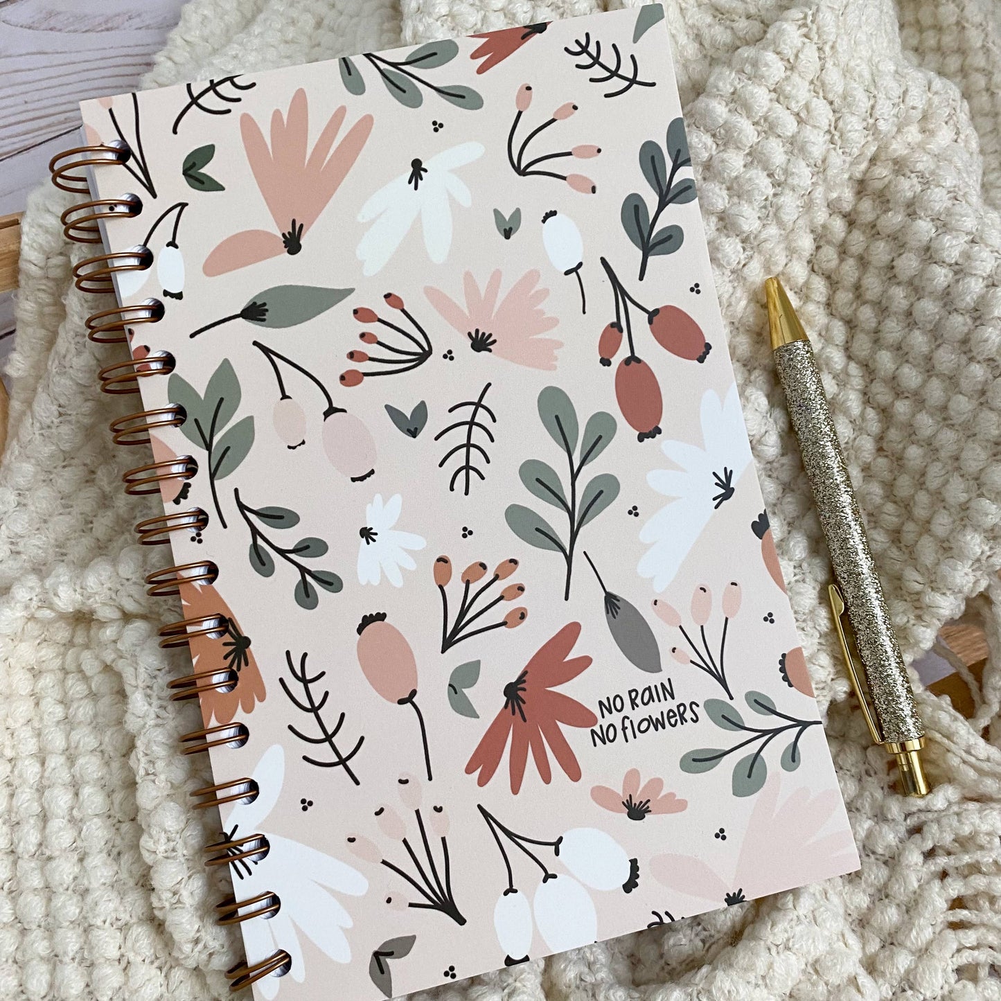 No Rain, No Flowers | Soft Cover Journal