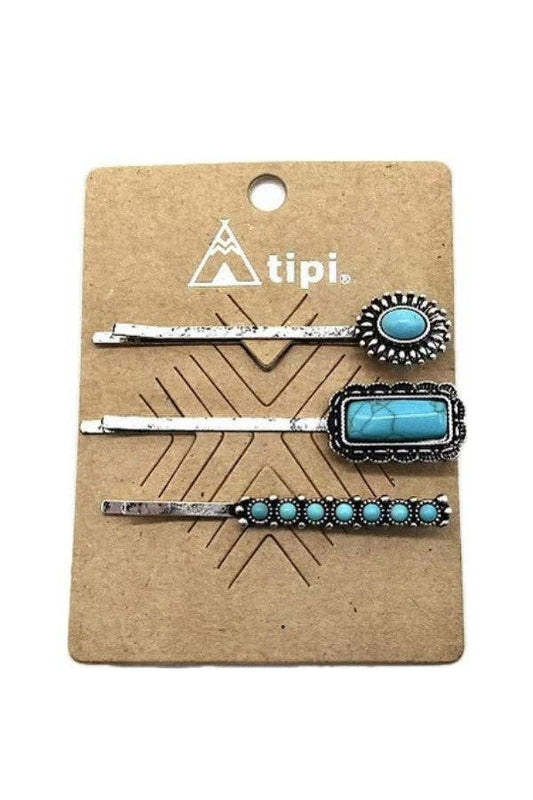 WESTERN TURQUOISE BOBBY PIN SET