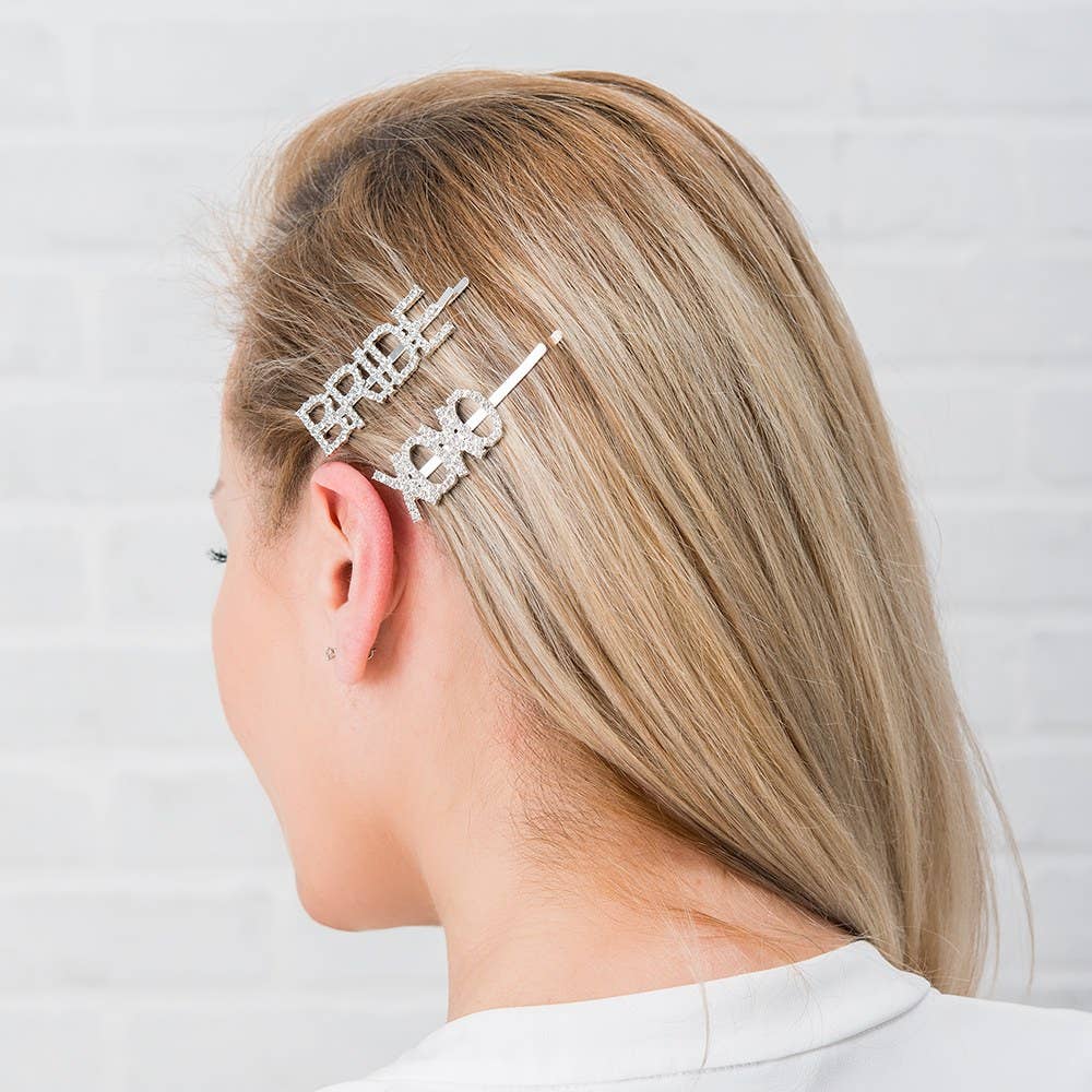 Rhinestone Bridal Hair Clips | Silver